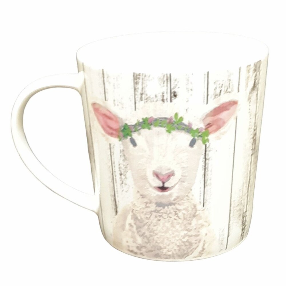 Sheep Mug Paperproducts Design Two Can Art Bone China Farm Country Whimsy